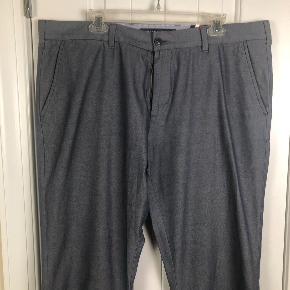 Tommy Hilfiger Mens Chino Pants Gray 40x33 Fit Preppy Minimalist Business Casual - Picture 10 of 11